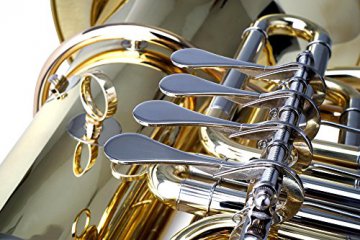 Classic Cantabile Brass T-190 Tuba (Schallbecher: 450mm, Bohrung 20mm, inkl. Mundstück und Softcase Koffer) - 4
